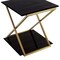 Armen Living Westlake Dark Brown Veneer End Table with Brushed Gold Legs LCWLLABRGLD - alternate 4